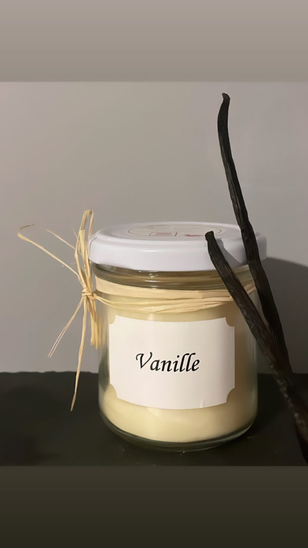 Bougie coulée en pot 90g "vanille"