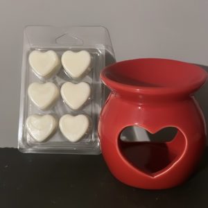Brûleur de fondant en cire "SAINT VALENTIN" rouge + boîte de fondants blanc