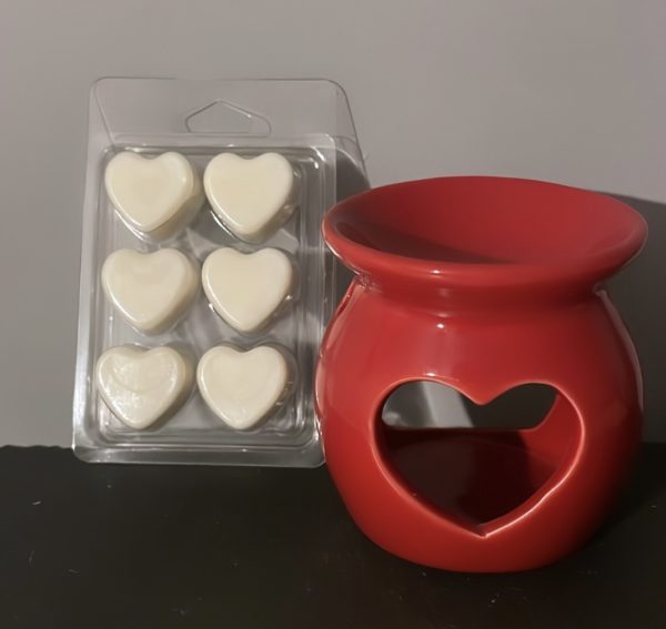 Brûleur de fondant en cire "SAINT VALENTIN" rouge + boîte de fondants blanc