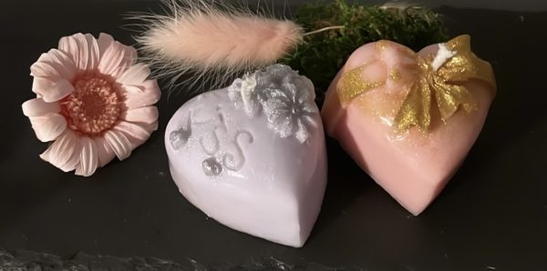 coffret de 2 bougies "kiss kiss"