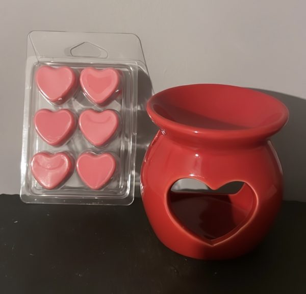 Brûleur de fondant "SAINT VALENTIN"  rouge + fondants rouge