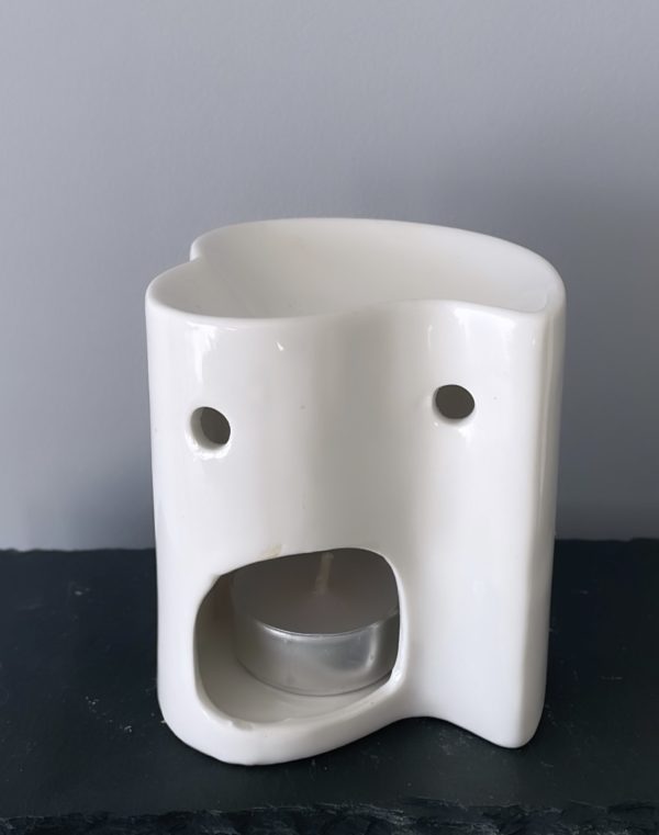 brûle bougie coeur blanc
